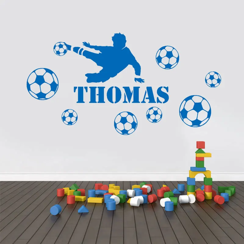 

Custom name Football Player Boys Personalised Any Name Bedroom Wall Art Mural Decal Sticker Vinyl Home Decor removeable