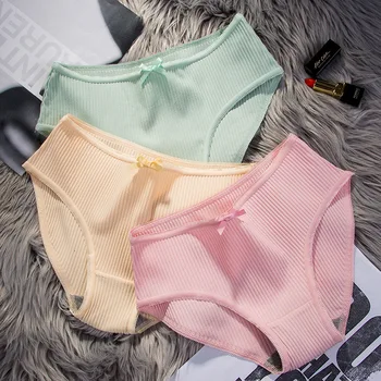 

Linbaiway Cotton Breathable Underpants for Women Solid Seamless Panties Underwear Lace Briefs Sexy Ladies Lingerie Female Panty