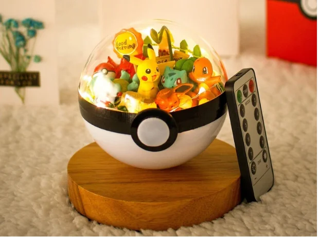 

High End Pokemon Action Figures Ball Remote Control Light Elf Ball Pikachu Handcraft DIY Model Toys Birthday Christmas Gifts Box