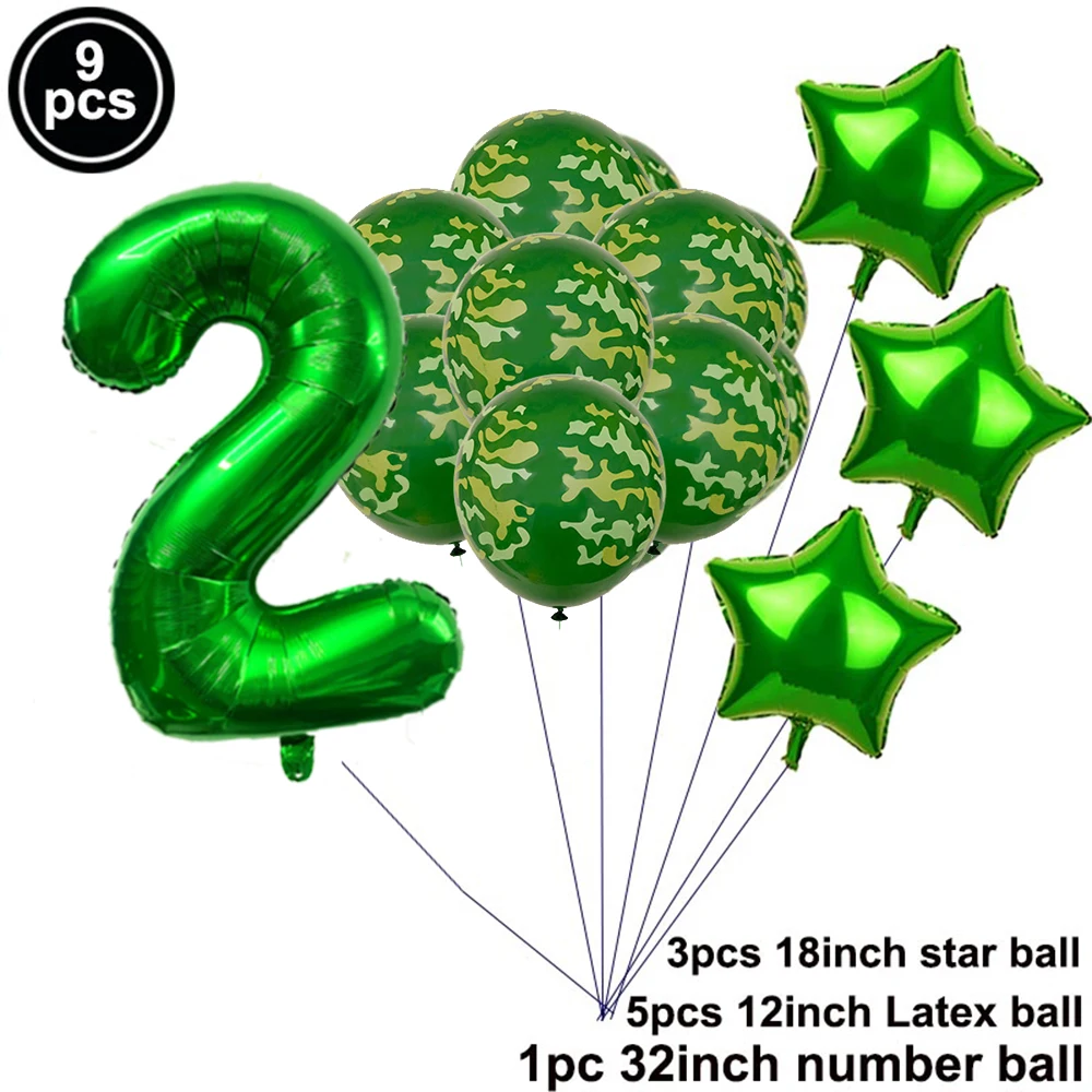 30pcs/set Camo Ballons Military Camouflage Party Theme Tank Balloon Army  Soldier 3rd 4th 5th 6th