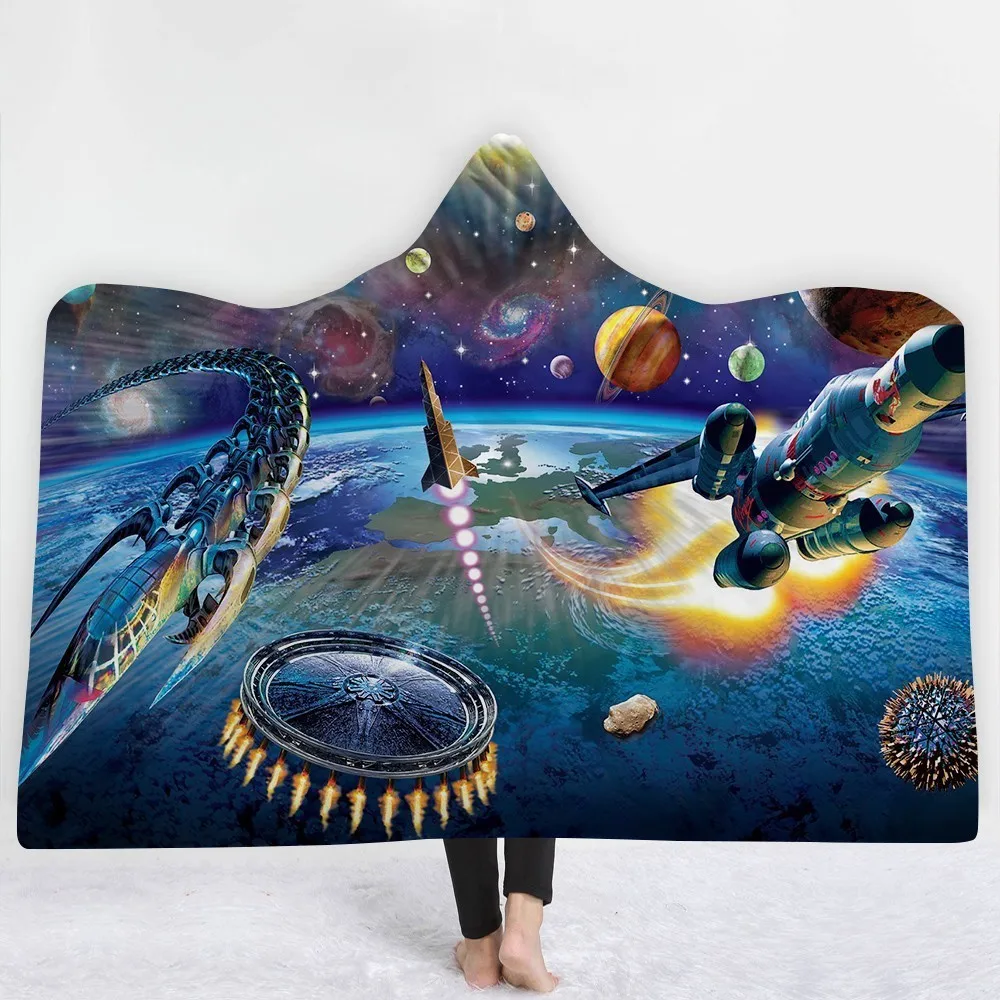 Dream/одеяло с капюшоном; утепленное тонкое одеяло с 3d принтом; семейное одеяло для детей; теплое одеяло с капюшоном - Цвет: 11
