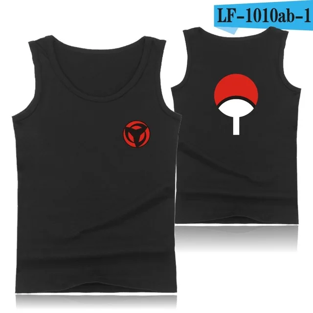 Наруто Uzumaki хлопок дизайн безрукавки негабаритный Летний жилет Uchiha Hatake Фитнес майка для мужчин Бодибилдинг без рукавов рубашка 4XL - Цвет: black