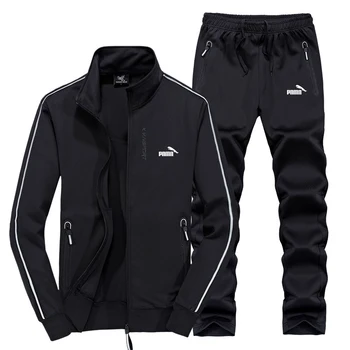 

New Men Sets 2020 Fashion Sporting Suit Brand Zipper Sweatshirt and Sweatpants Mens Clothing Fitness Tracksuit 2 Pieces Sets