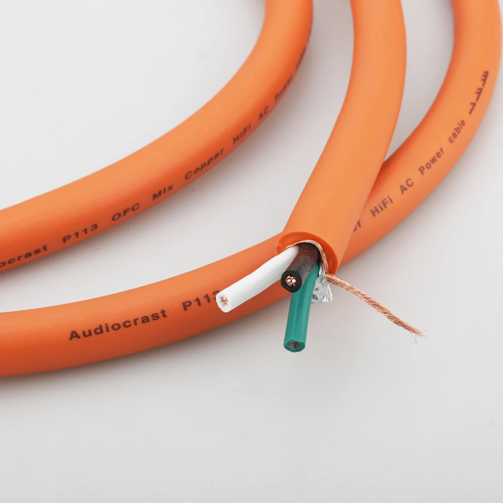Audiocrast HI-End P113 5N OFC Pure Copper European standard Power Connector EU Schuko Power Cord HIFI