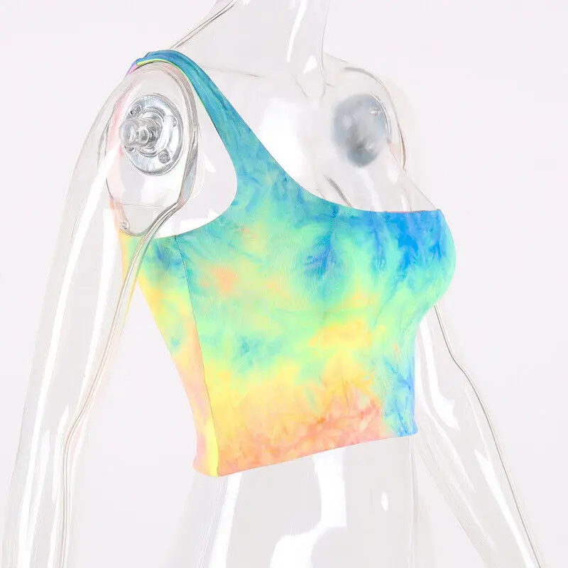 Tie Dye One Shoulder Crop Top