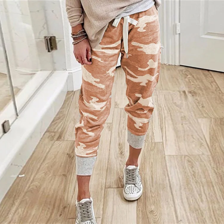 women trousers casual Elastic Waist Cotton camouflage streetwear joggers high waist loose Sweatpant Lady Long plus size S-2XL