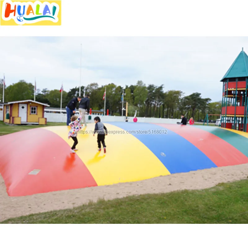 

outdoor giant inflatable jumping pillow kangaroo jumper on land air bag jumping mattress trampoline with air blown PVC 8X6X2m