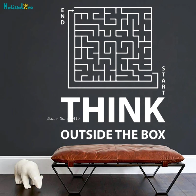 Think Outside The Box Inspirational Quote Wall Decals Startup Success