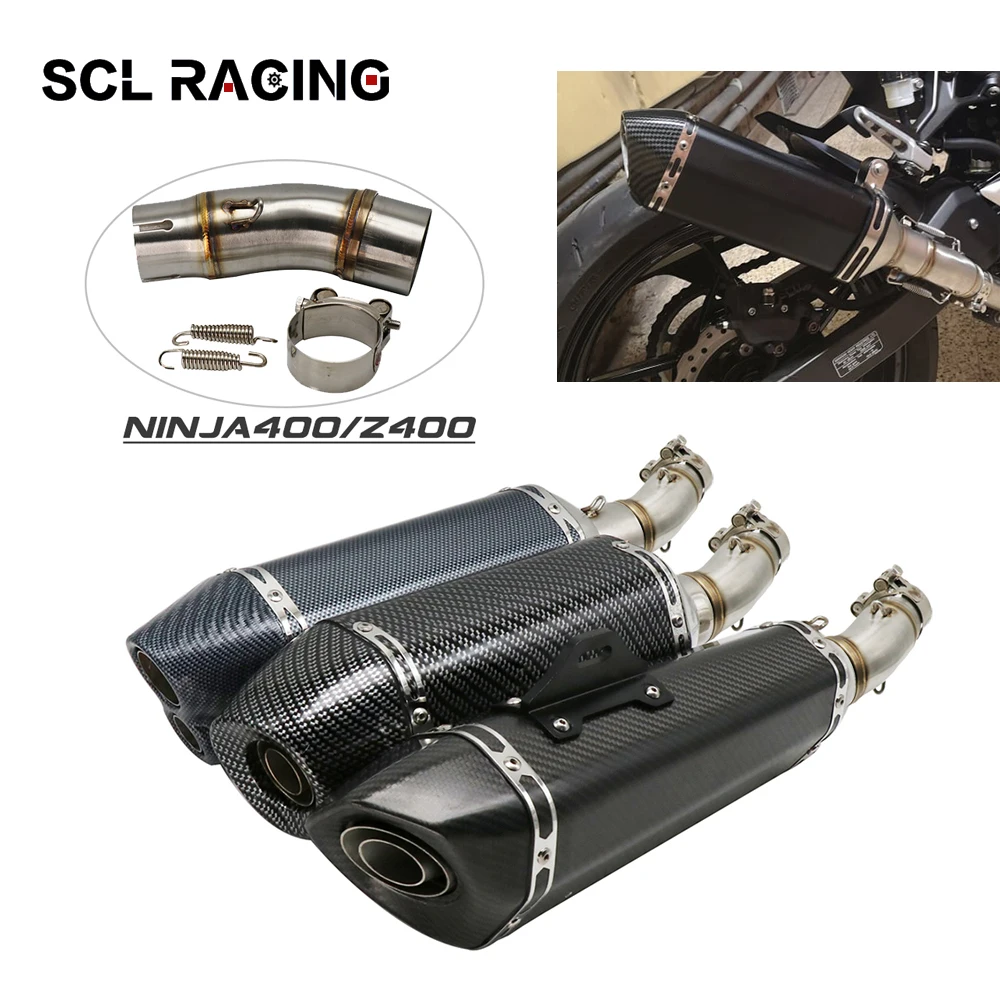 Глушитель выхлопной трубы SCL Racing 51 мм из нержавеющей стали для Kawasaki NINJA400/Z400 2017