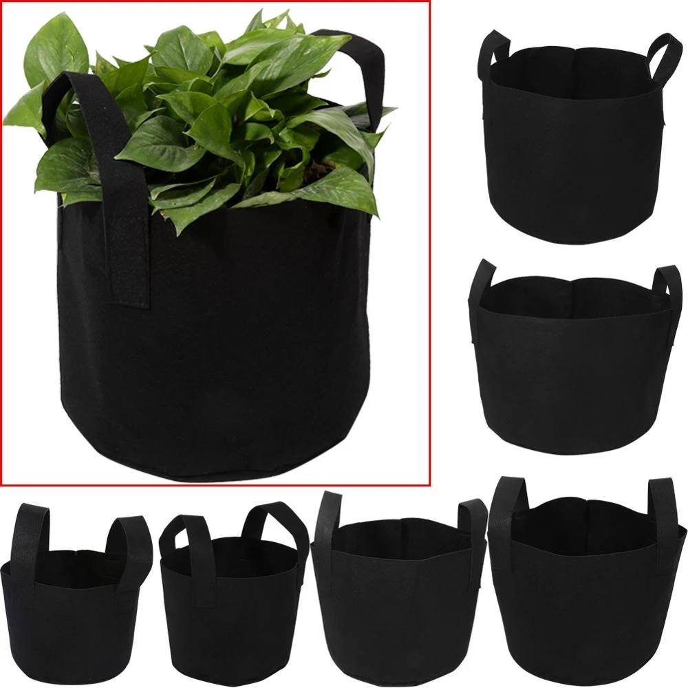 1 2 3 5 7 10 Gallon Black Garden Plant Grow Bag Vegetable Flower Pot Potato Garden Grow Bags Flower Vegetable Aeration Plant Grow Bags Aliexpress