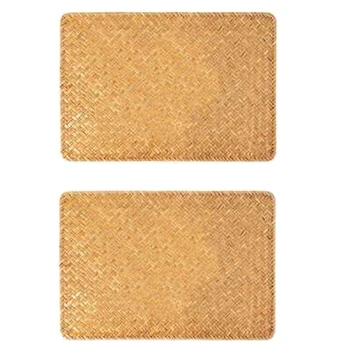 

2 Pcs Straw Woven Placemat,Hand-Woven Rectangular Placemat,Rattan Woven Placemat,for Dining Table and Kitchen Table Mat