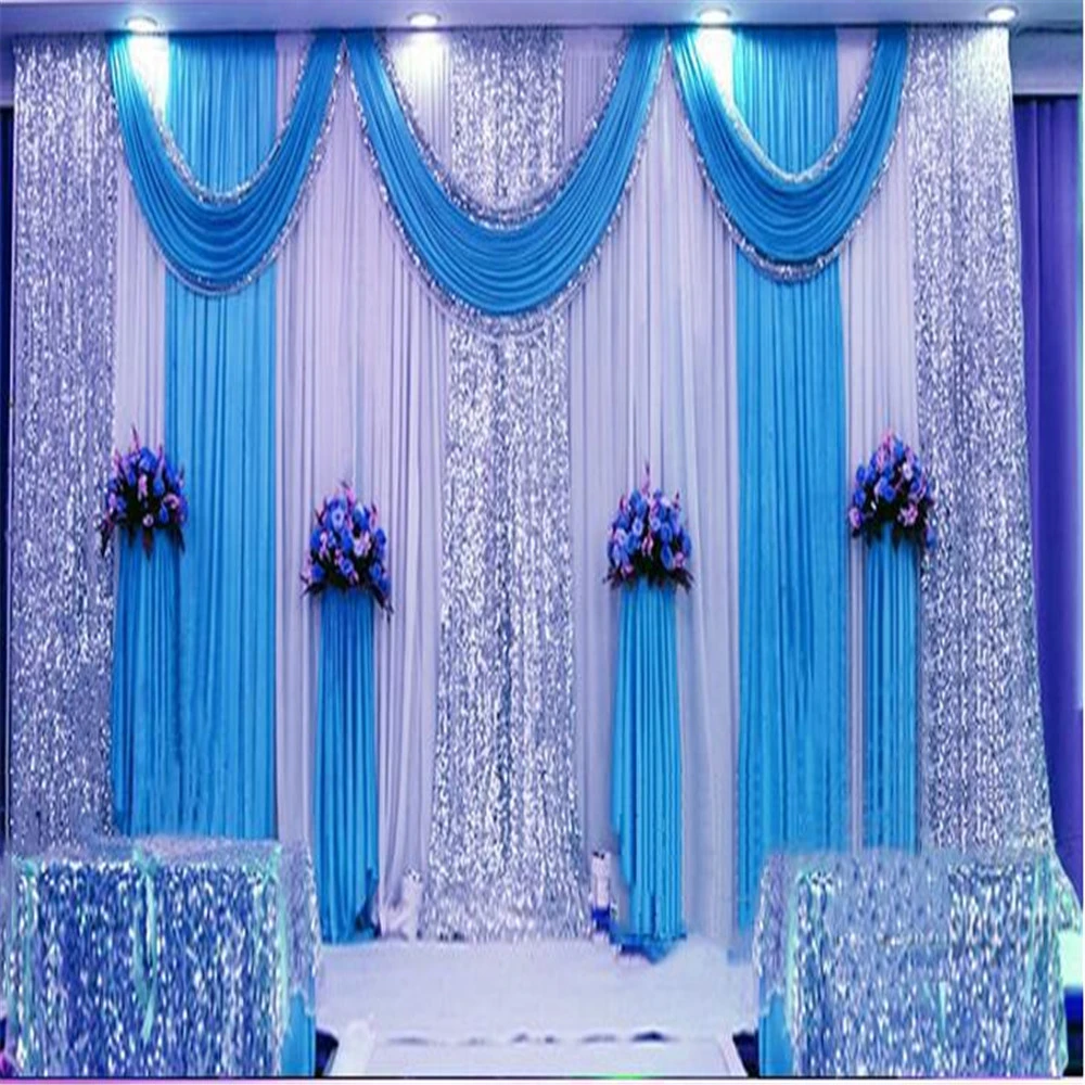 Wedding 3mx6m Backdrop Luxurious Marriage Stage Background With Beatiful  Swag Wedding Decoration - Party Backdrops - AliExpress