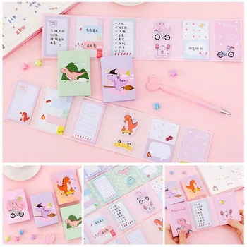 

Cartoon Dinosaurs 6 Folding Memo Pad N Times Sticky Notes Memo Notepad Bookmark Gift Stationery