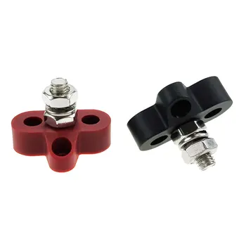 

Iztoss Single Heavy-Duty Terminal Studs with Connecting Bus Bar Power Terminal Blocks Link Negative M8 (5/16") + M8 (5/16")