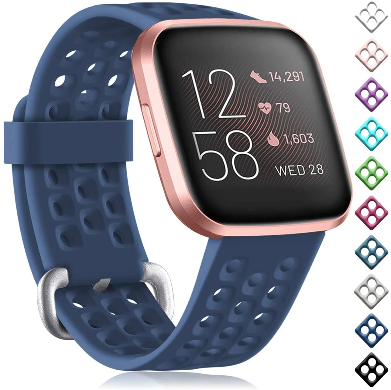 Сменный ремешок для Fitbit Versa/Versa 2 мягкие силиконовые водонепроницаемые наручные