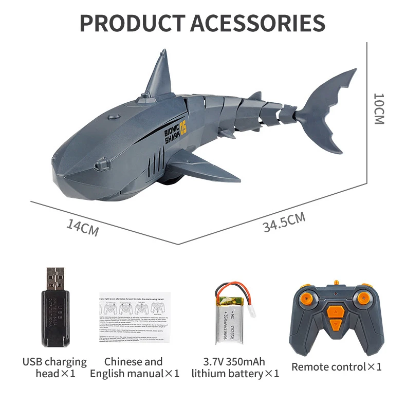 Funny RC Shark Toy Remote Control Animals Robots Bath Tub Pool Electric Toys for Kids Boys Children Cool Stuff Sharks Submarine - Image 2