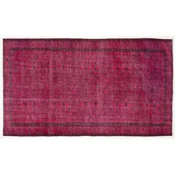 

Handmade Fuchsia Vintage Overdyed Turkish Area Rug 153x273 Cm-5'0''X8'11''