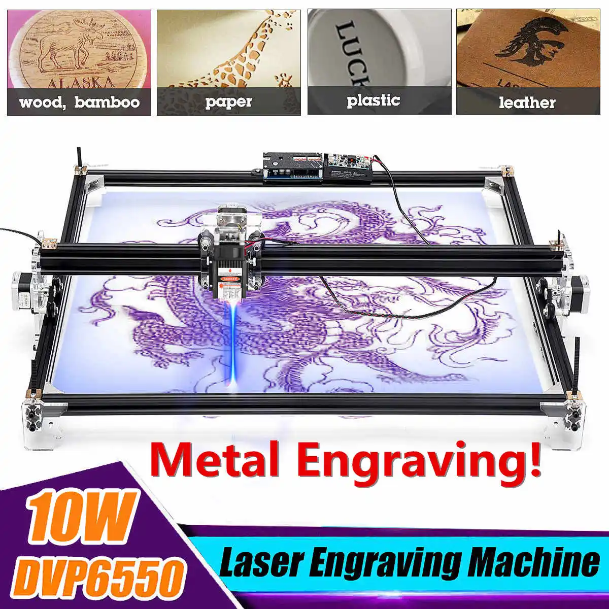 Pаспродажа 65*55 см мини 10 Вт металл 5500 мВт синий лазерный гравировальный станок с ЧПУ 2 оси 12 В DIY домашний гравер Настольный деревянный маршрутизатор рез...