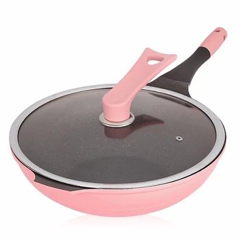 

32CM Thickening Medical Stone Non-stick Frying Pan Pancake Steak Pan Wok Cuisine Pans No Fumes Use For Gas Induction Cooker
