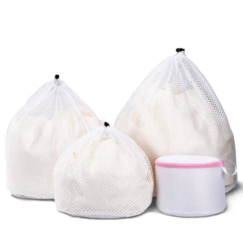 

Large Size Drawstring Drawstring Top Laundry Bag Suit Fine Mesh Drawstring Mesh Bag Coarse Mesh with Drawstring Wash down Jacket
