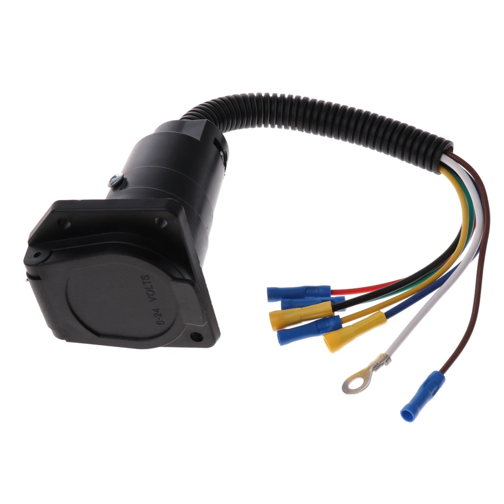 Heavy Duty 7 Way Trailer  Socket Adapter Connector  for RV Towbar Towing