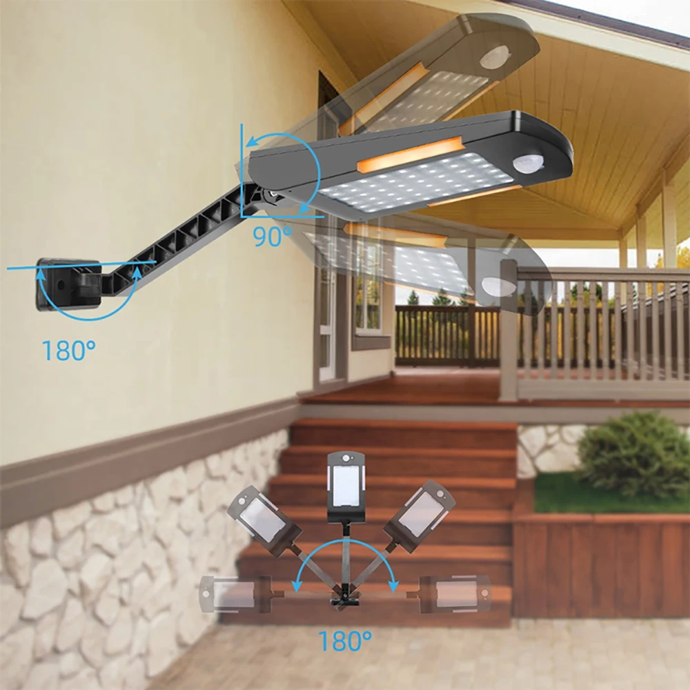 Беспроводной Солнечный садовые светильники бра Регулируемая охранное освещение для Mpow IP65 Водонепроницаемый 48 светодиодов движения Сенсор светильник на солнечной батарее