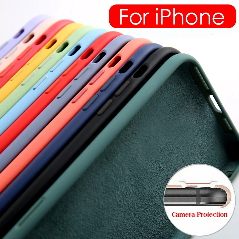 Оригинальный жидкий силиконовый чехол для телефона IPhone 11 Pro XR X XS Max SE 8 7 6 6s Plus