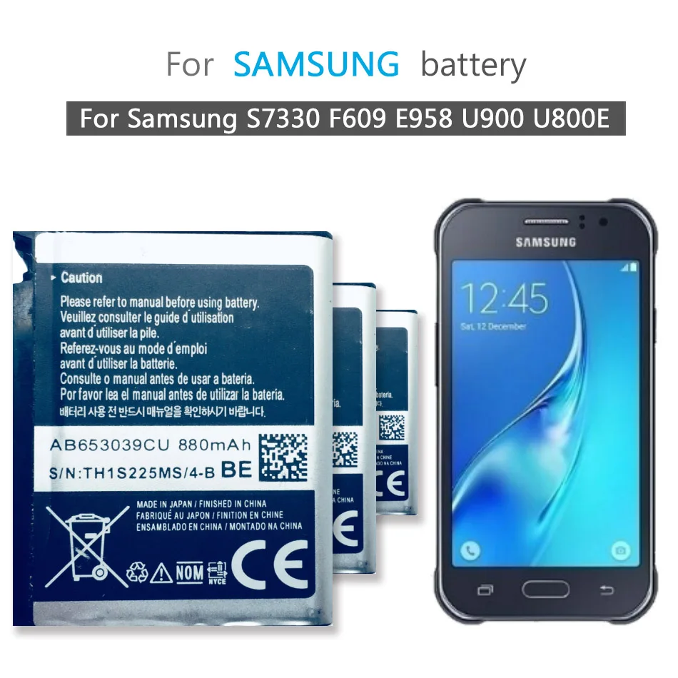 Phone Battery AB653039CE AB653039CU For Samsung S7330 F609 E958 U900 U800E  U808E E950 U908E 880mAh|Mobile Phone Batteries| - AliExpress