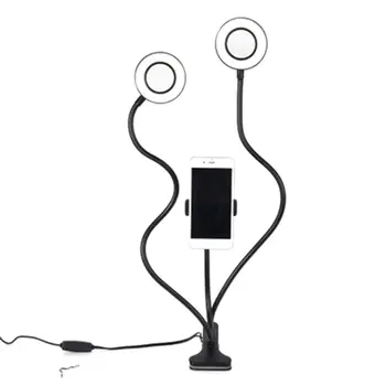 

Dual LED Fill Light with Long Arm Cell Phone Stand Holder for Live Stream Makeup Photography Selfie Ringlight