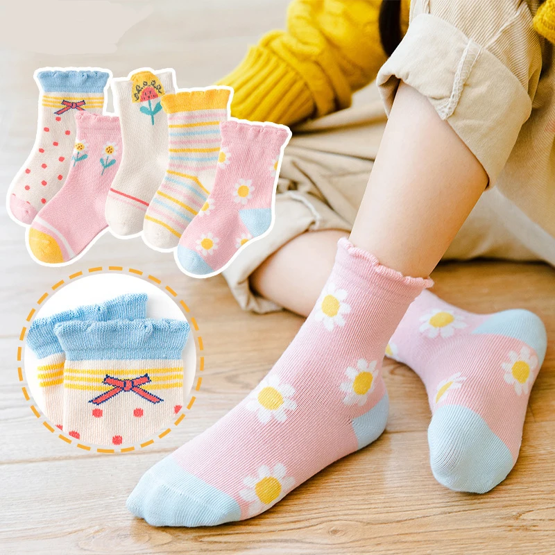 5 Pair Baby Cartoon Casual Soft Kid Warm Ankle Socks Toddler Girl Boy Cute Socks 