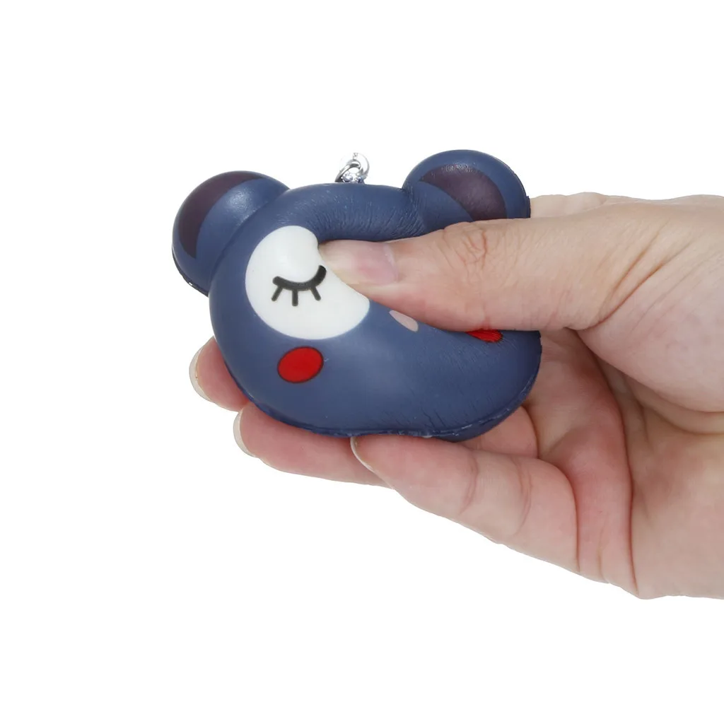 Squishy Toy Soft Slow Rising Animal Face Bread Simulation Bread keychain Stress Reliever Decor Phone Strap Gift #A