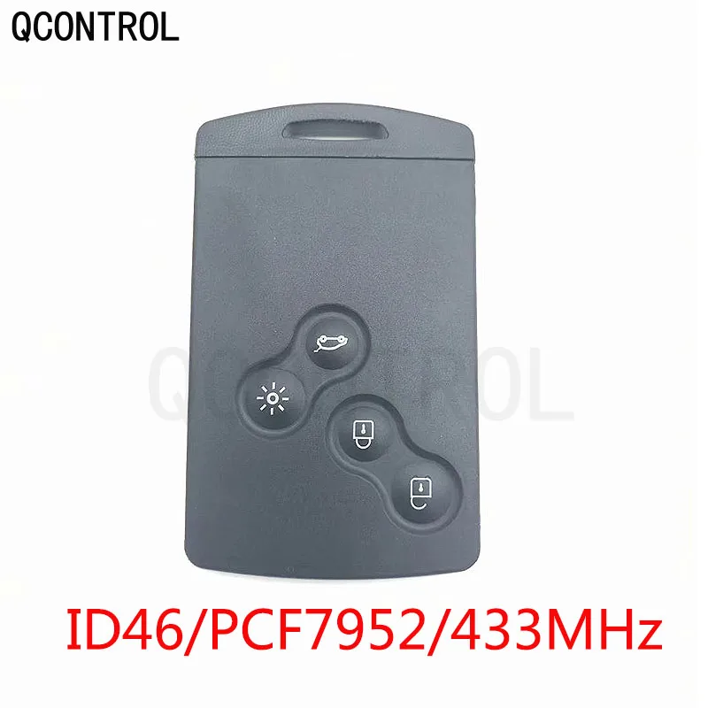 QCONTROL 4 кнопки автомобиля дистанционного смарт ключ костюм для Renault Megane живописный пруд Koleos Clio 433 МГц PCF7952 чип
