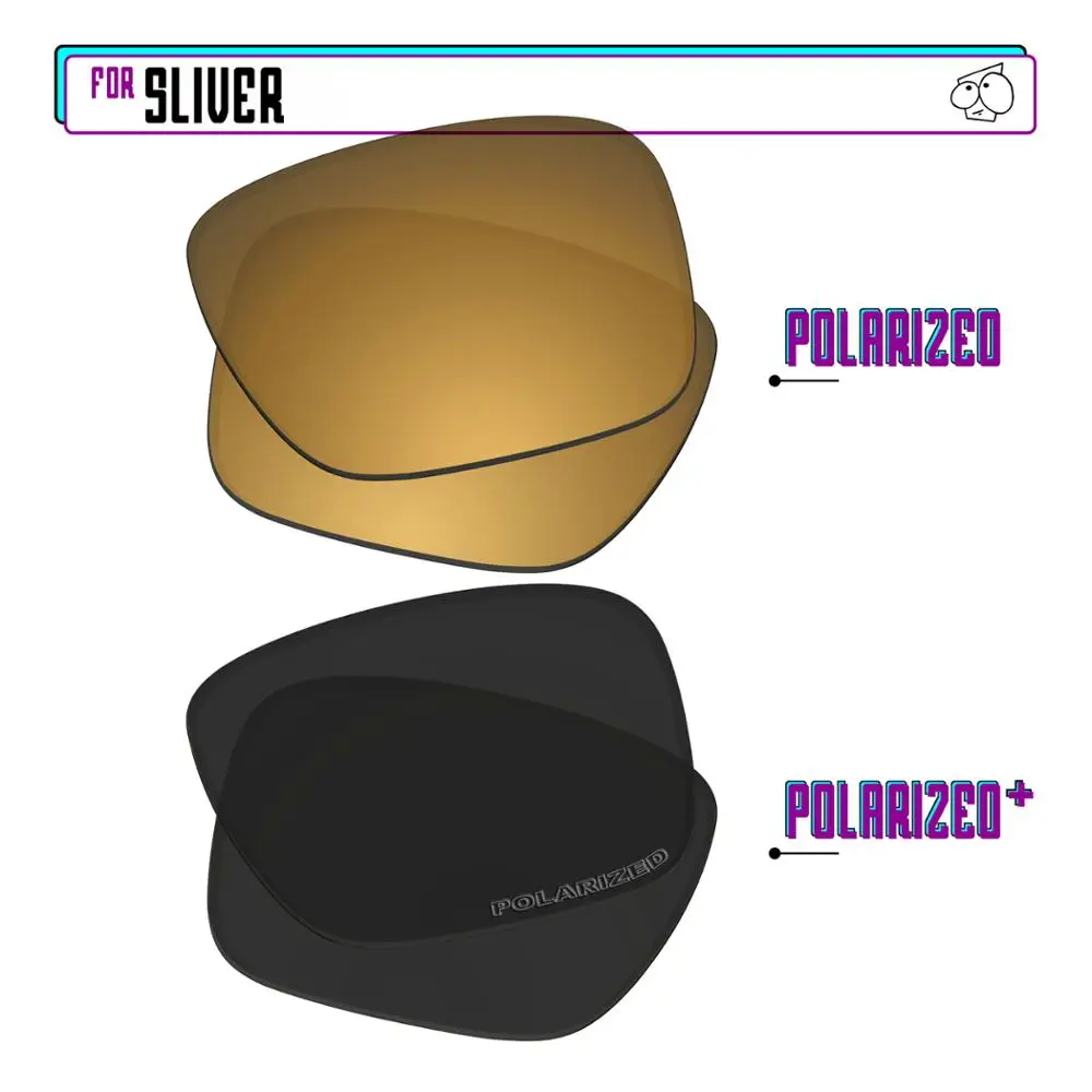 

EZReplace Polarized Replacement Lenses for - Oakley Sliver Sunglasses - BlackPPlus-GunmetalP