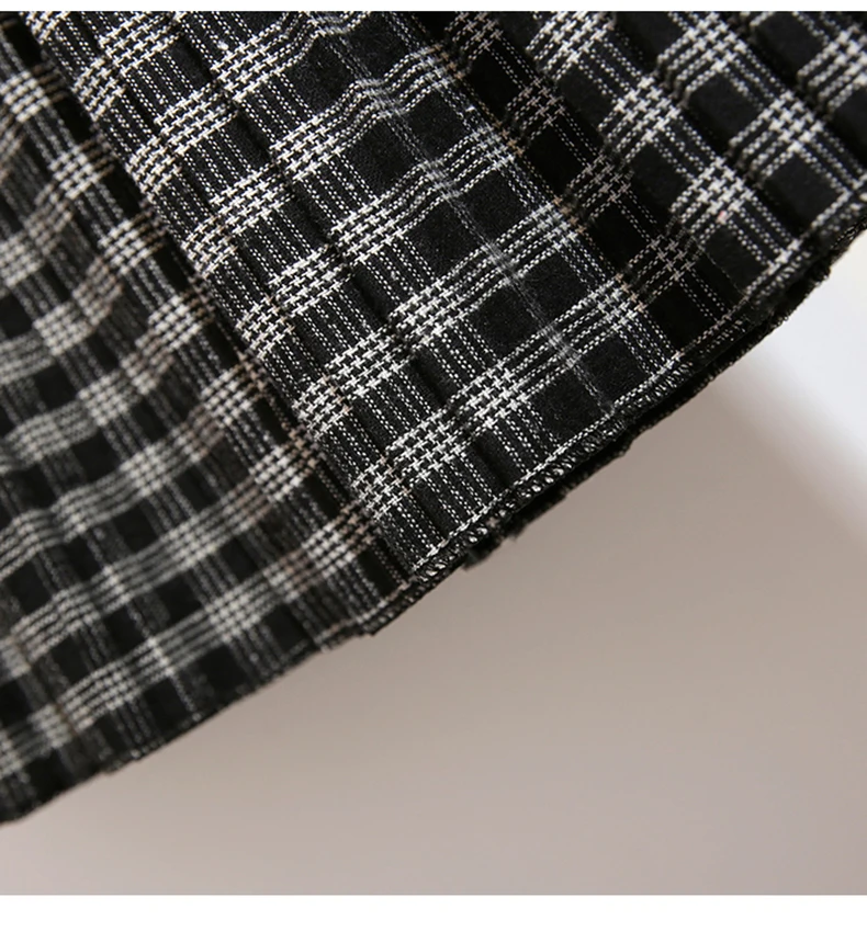 Plus Size 3XL Autumn Winter Women Wool Skirts Plaid Mid Skirts 2019 Casual Loose Ladies Office Skirts Elastic Waist Sashes (11)