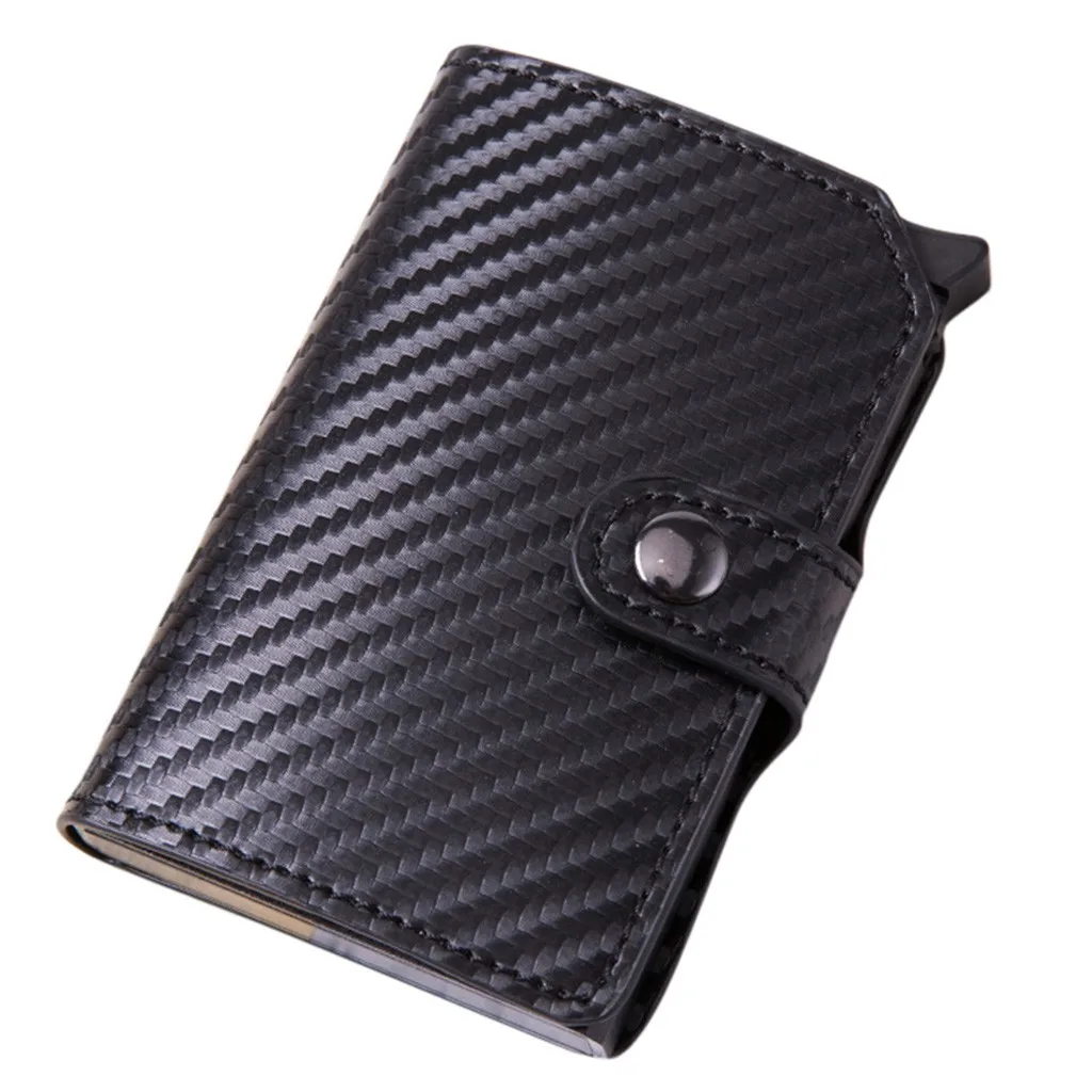 Unisex Leather ID Card Case Daily and Business Card Holder Protector Credit Card Passport Wallet for Men Women Package Box