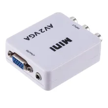 Com 3.5mm de áudio para pc hdtv conversor hd rca cvbs av para vga conversor de vídeo conversor de vídeo mini av2vga conversor de vídeo adaptador 2021