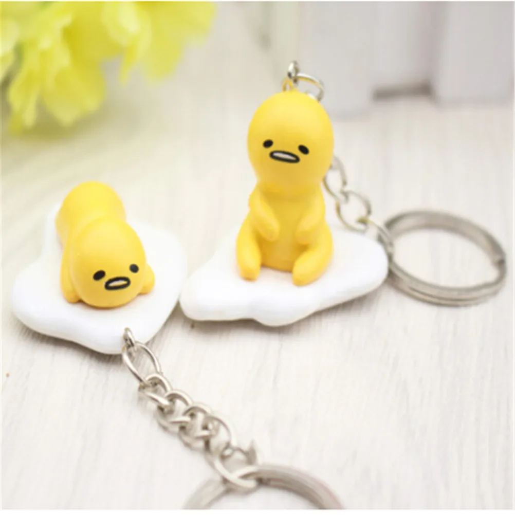 1 шт. Kawaii желто белый ленивый ПВХ фигурка игрушки грустное яйцо Гудетама брелок