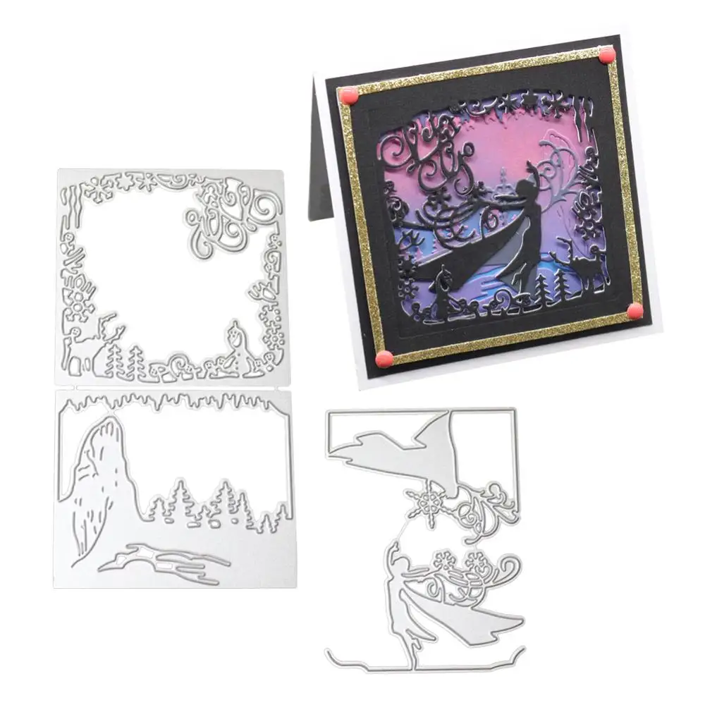 

Cutting Dies Combination Scenery Frame Metal Scrapbooking Card Making DIY Embossing Cuts Wedding Craft Girl Tree 2019 New Die