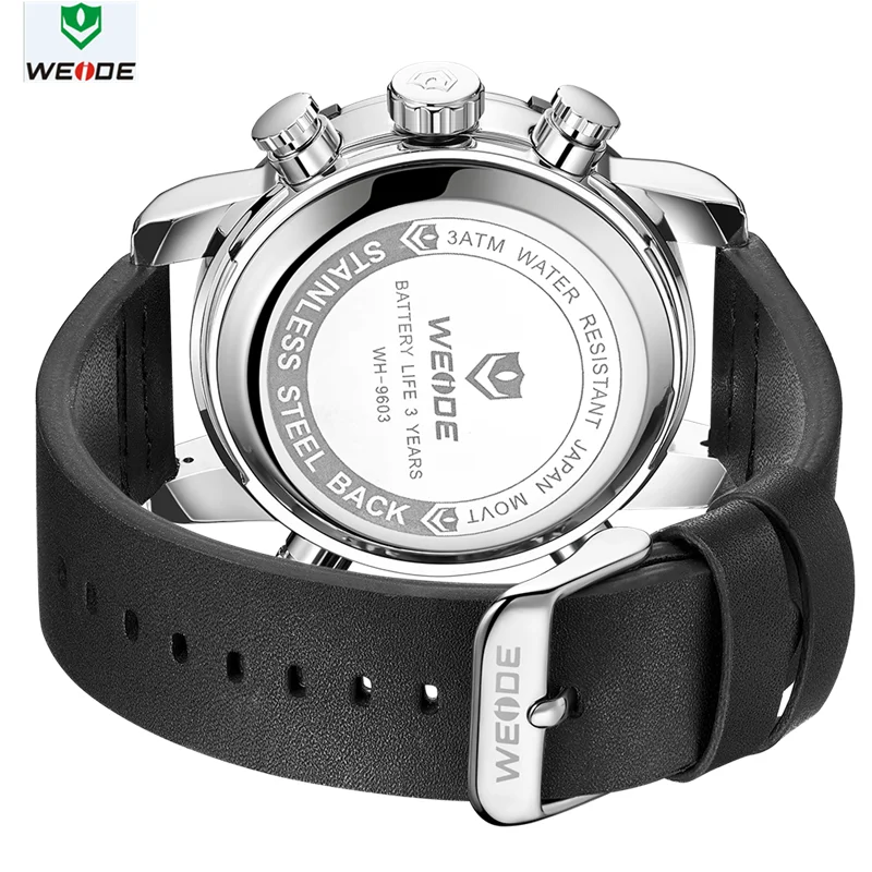 WEIDE часы европейские роскошные мужские спортивные Бизнес Кварцевые move Мужские t аналоговые lcd Цифровые Автоматические часы с датой и будильником мужские часы