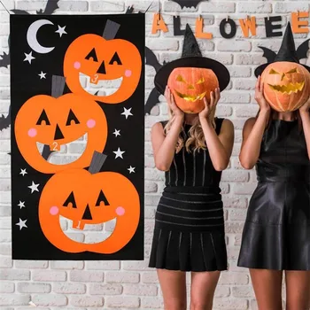 

Happy Halloween Decorations Halloween Pumpkin Bean Bag Background Tapestry Wall Hanging Wall Tapestries Felt Ornaments Art Decor