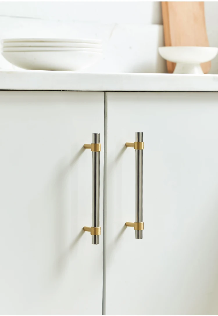 

304SS Stainless Steel Brass Furniture Handle Mirror-polished T-bar Long Knob Cabinet Hardware Handles Drawer Pull Bedroom Knob