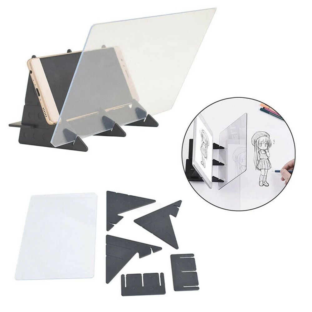  New Useful Drawing Board Sketch Reflection Dimming Bracket Painting Mirror Plate Tracing Copy Table