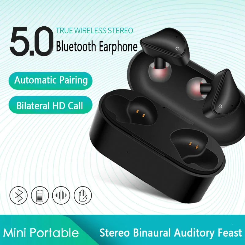 

TWS 5.0 Bluetooth Earphones with HD Stereo Wireless 3D Stereo Earbuds With Mic Sports For smart phone used