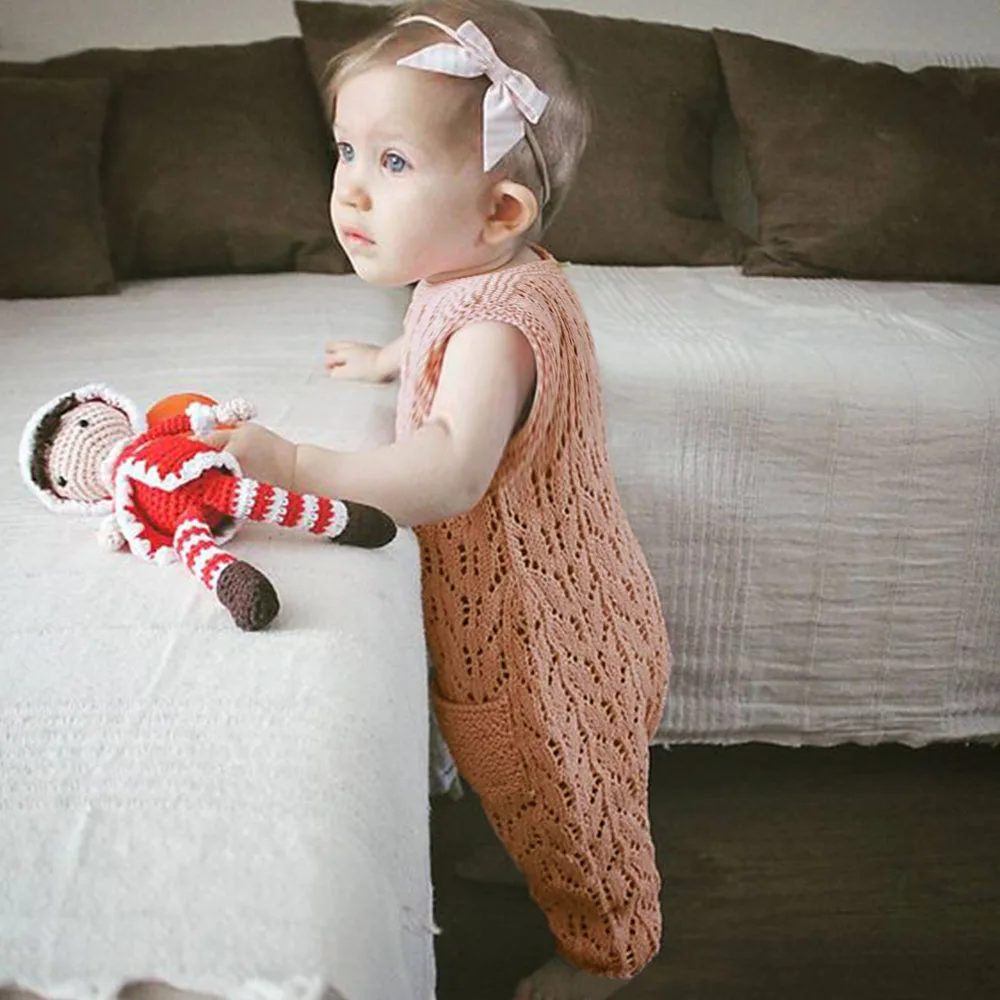 Baby Rompers Summer Sleeveless Newborn Infant Girl Clothes 0-18 Months Toddler Kids Jumpsuits Pajamas One Piece Children Outfits