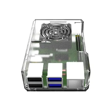 

Protective Case Heat Dissipation Support Cooling Fan ABS Hard Easy Install Full Coverage Durable Direct Fit For Raspberry Pi4B