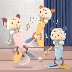 Anneau de dentition souple Montessori pour bébés, nouveau né de 0 à 12 mois, berceau Musical, jouet Mobile, hochet éducatif 