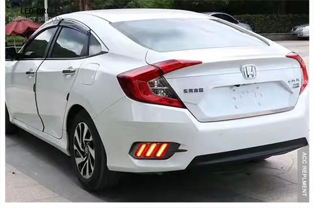 Светодиодный задний бампер светильник для Honda Civic- высокая яркость светодиодный руководство DRL светодиодный туман светильник с сигнальные лампы светильник, 1 пара