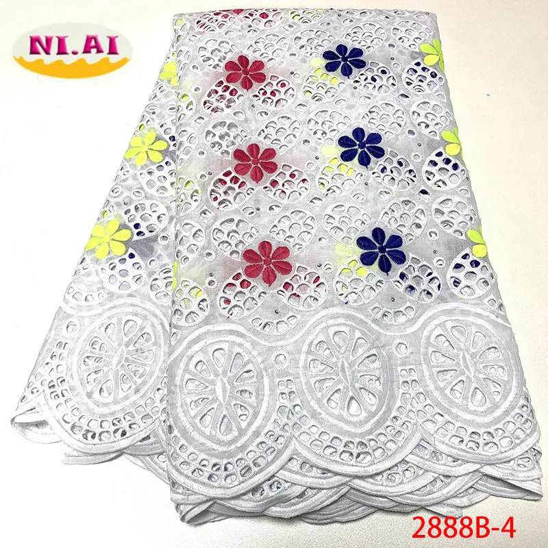 

NIAI African Cotton Lace Fabric 2019 High Quality Swiss Voile Lace In Switzerland Embroidery Swiss voile Lace Fabric XY2888B-2