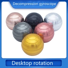 New Desktop Decompression Rotating Spherical Gyroscope Desk Toy Metal Gyro Optical Illusion Flowing Finger Toy For Adult