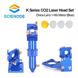 Scienode – ensemble de tête Laser CO2 série K, bleu doré, avec lentille de mise au point, miroir réfléchissant, pour Machine de découpe et gravure Laser 2030 4060 K40 
